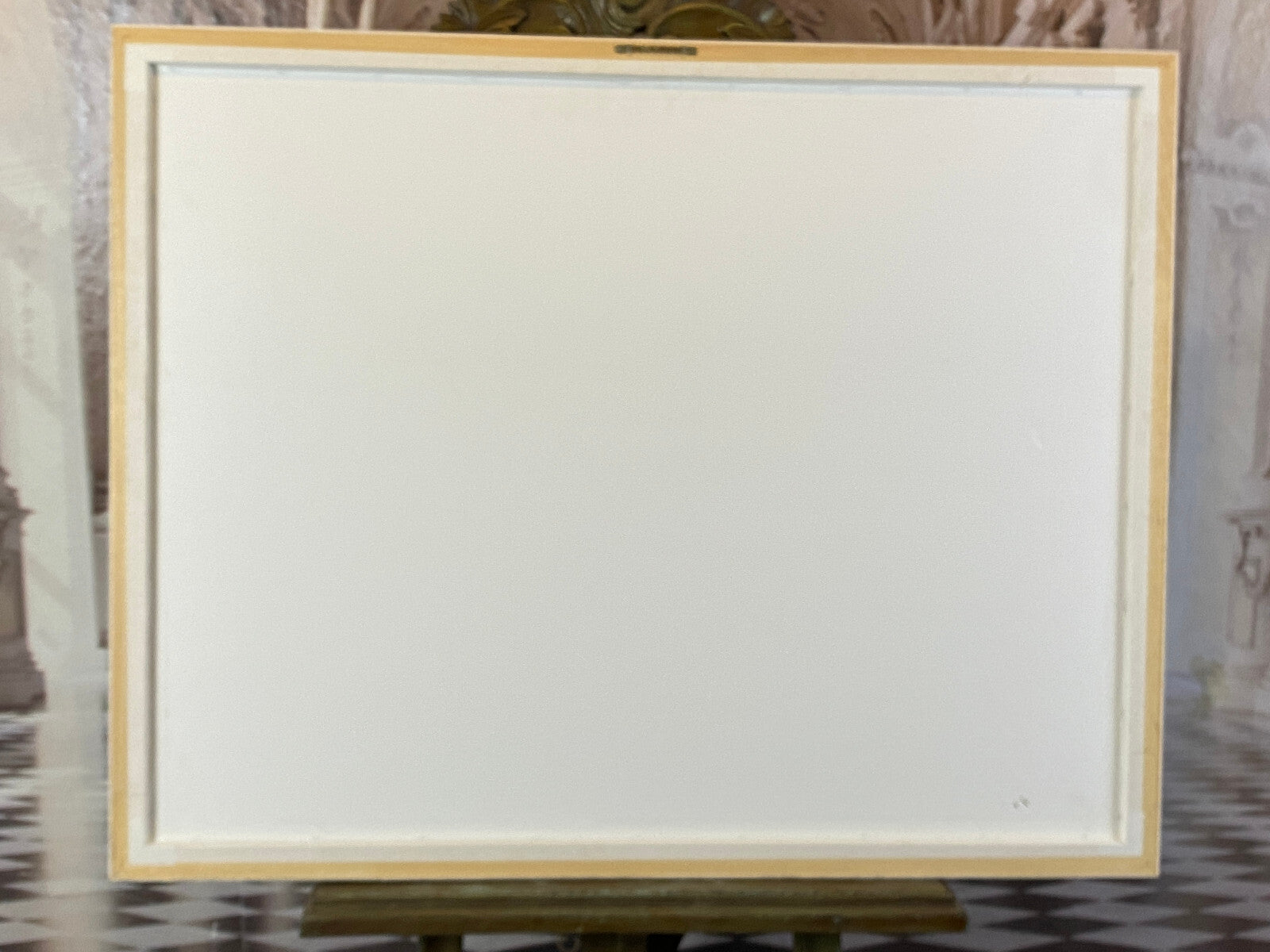 Sehr grosses Aquarell massiv gerahmt Landschaft Blumen signiert M. Lavezolli