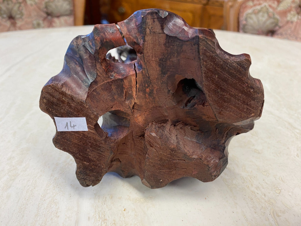 China Skulptur aus Holz sitzender Gelehrter 22cm hoch