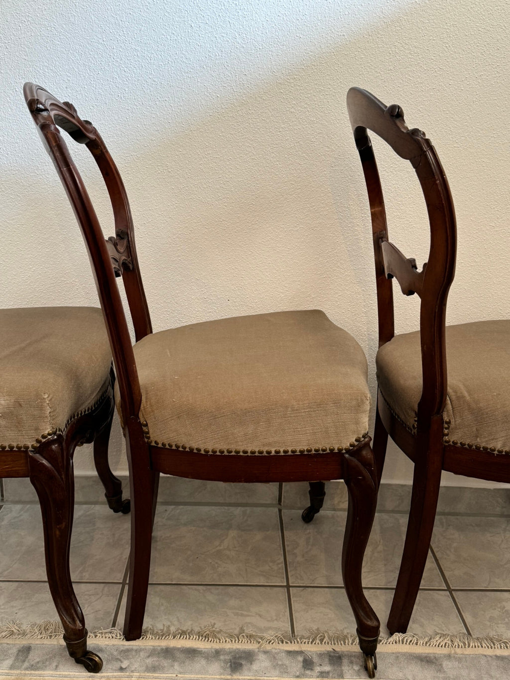 3x antiker Louis Philippe Stuhl um 1870 Mahagoni massiv antike Stühle