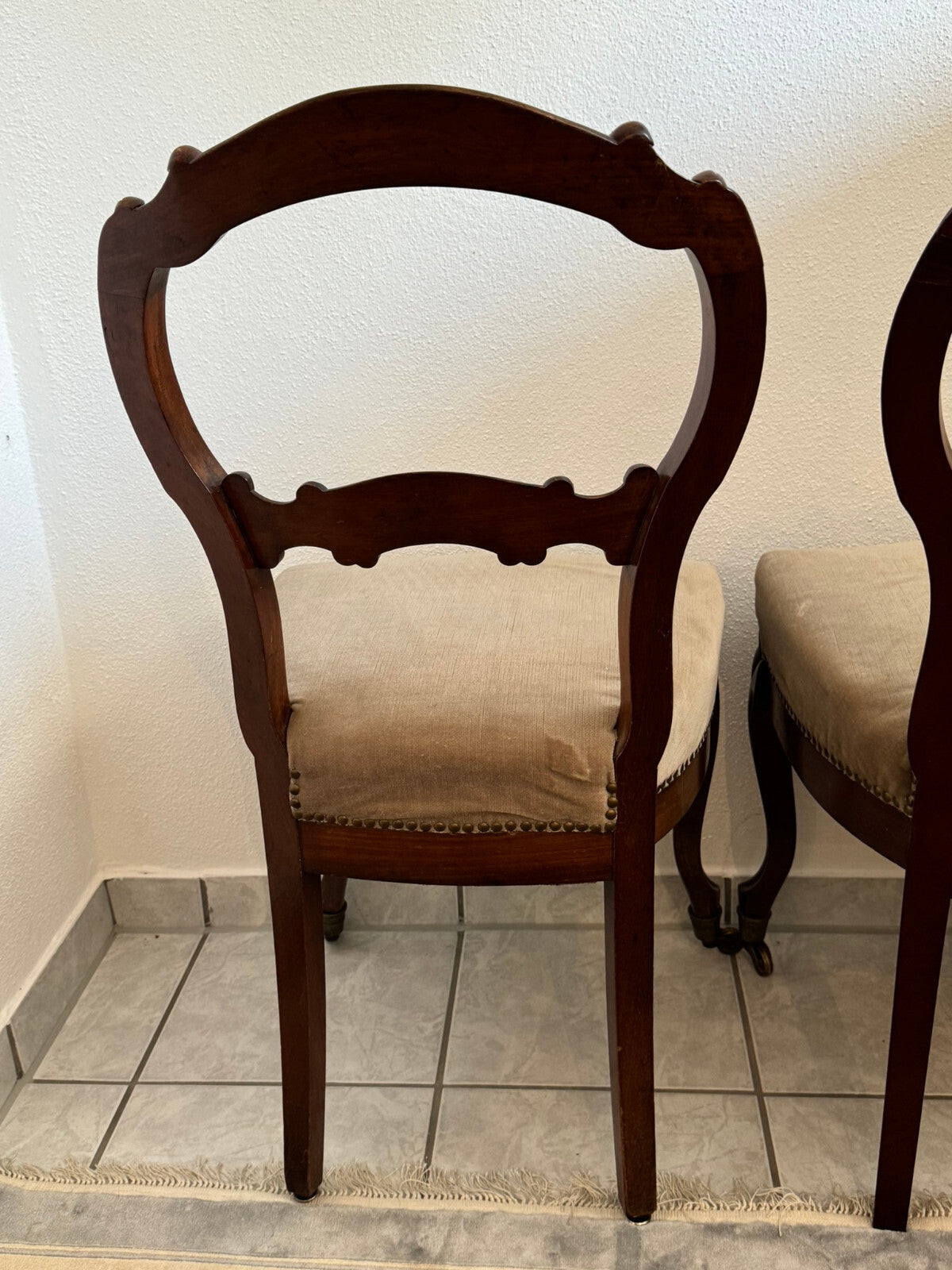 3x antiker Louis Philippe Stuhl um 1870 Mahagoni massiv antike Stühle
