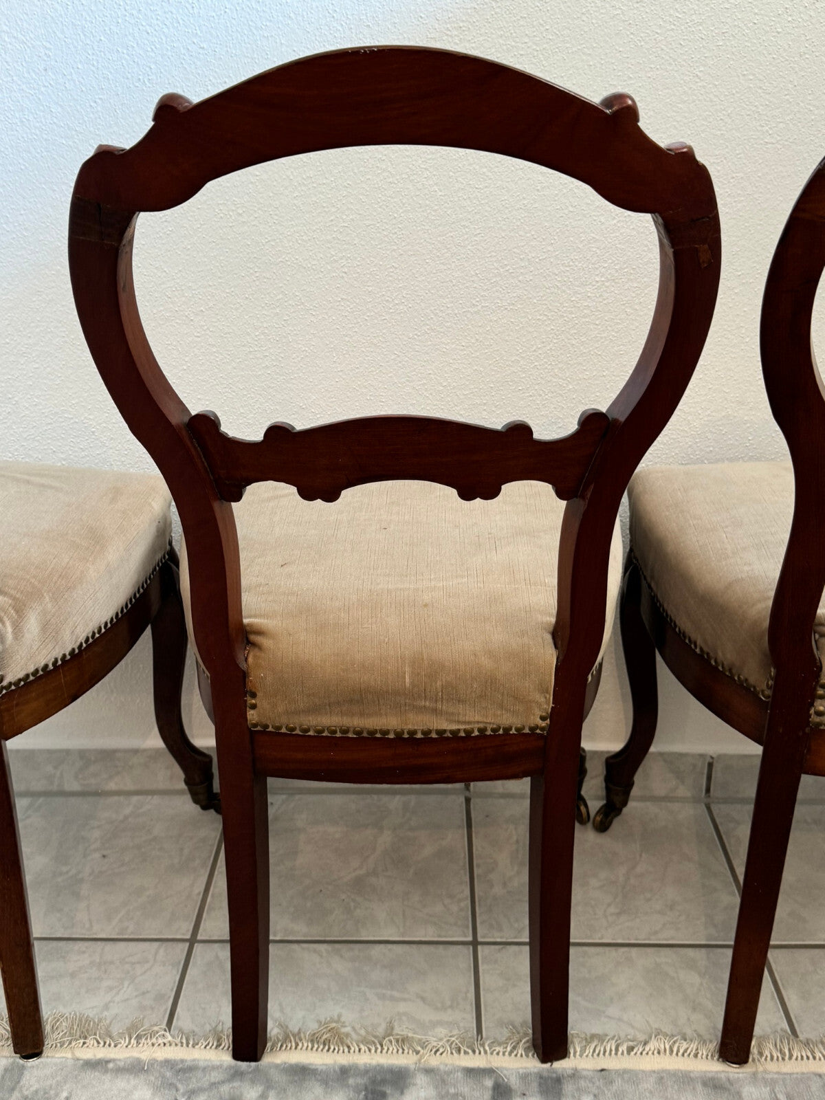 3x antiker Louis Philippe Stuhl um 1870 Mahagoni massiv antike Stühle