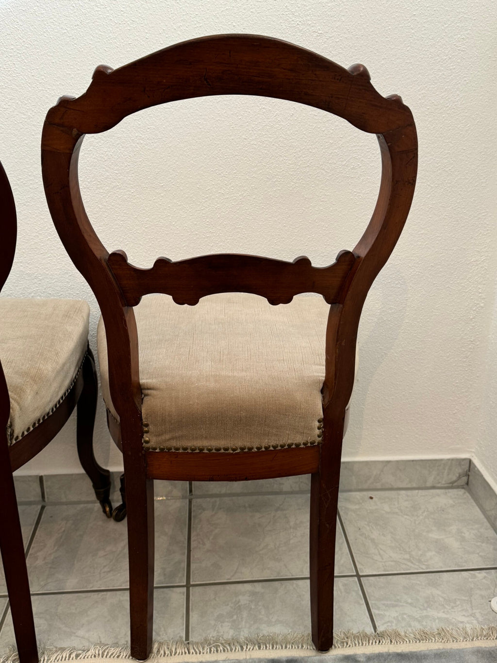 3x antiker Louis Philippe Stuhl um 1870 Mahagoni massiv antike Stühle