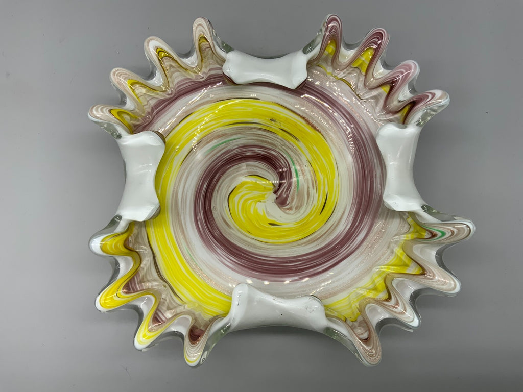 Künstlerglas Schale aus Glas massiv gearbeitet Ø 26cm ohne Chips