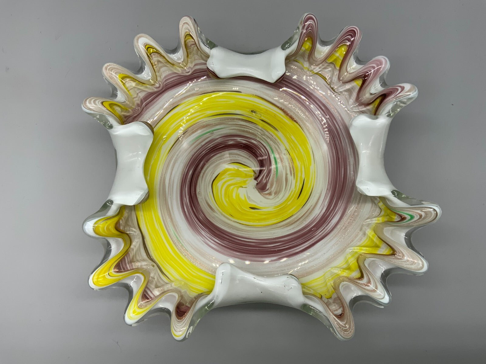 Künstlerglas Schale aus Glas massiv gearbeitet Ø 26cm ohne Chips