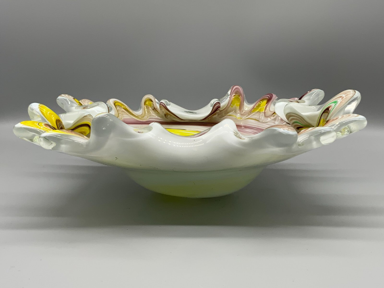 Künstlerglas Schale aus Glas massiv gearbeitet Ø 26cm ohne Chips