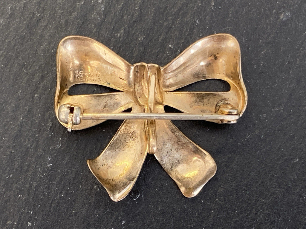 Vintage Brosche Schleifenbrosche Gold 470/1000 Van Dell