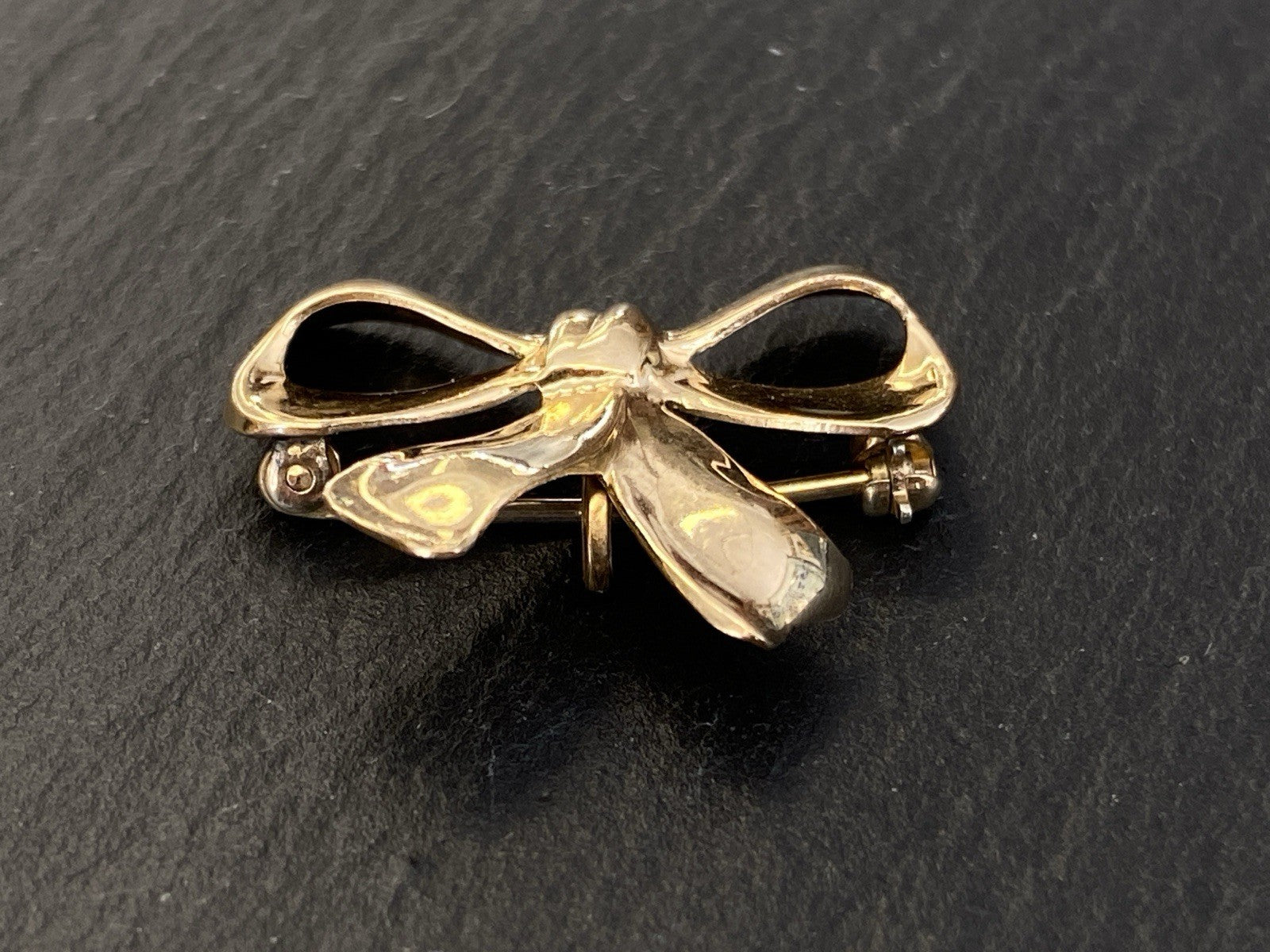 Vintage Brosche Schleifenbrosche Gold 470/1000 Van Dell