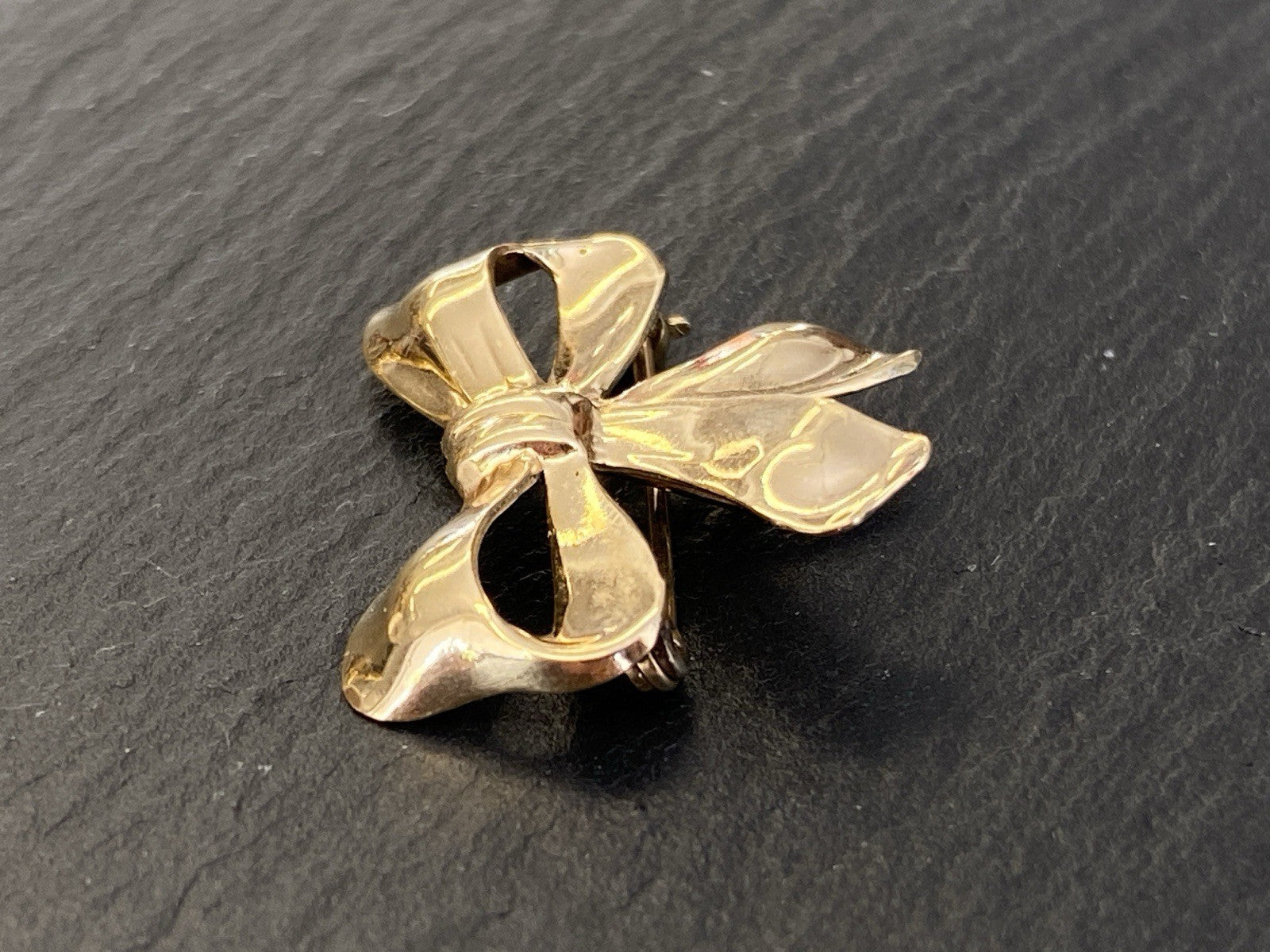 Vintage Brosche Schleifenbrosche Gold 470/1000 Van Dell