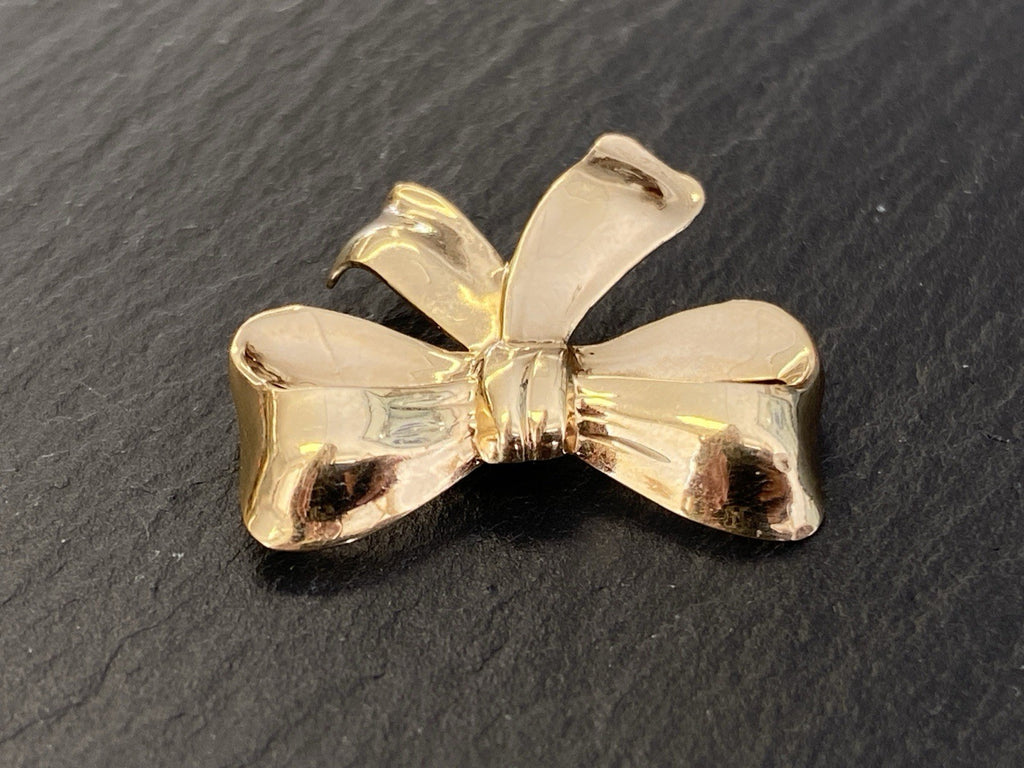 Vintage Brosche Schleifenbrosche Gold 470/1000 Van Dell
