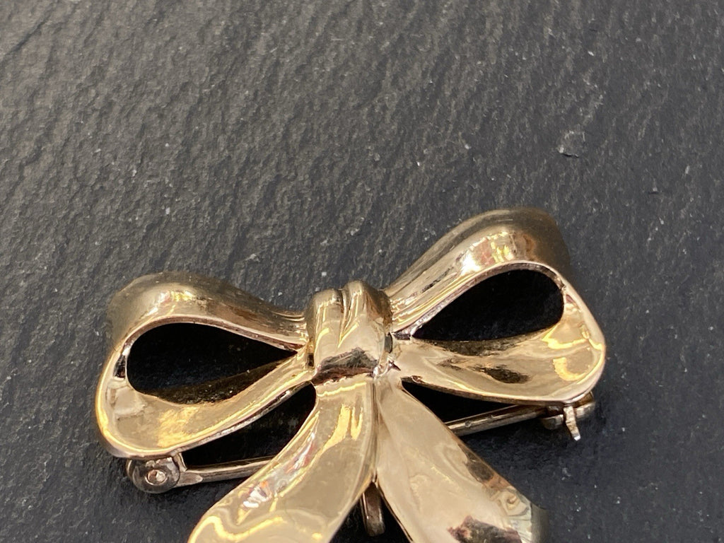 Vintage Brosche Schleifenbrosche Gold 470/1000 Van Dell
