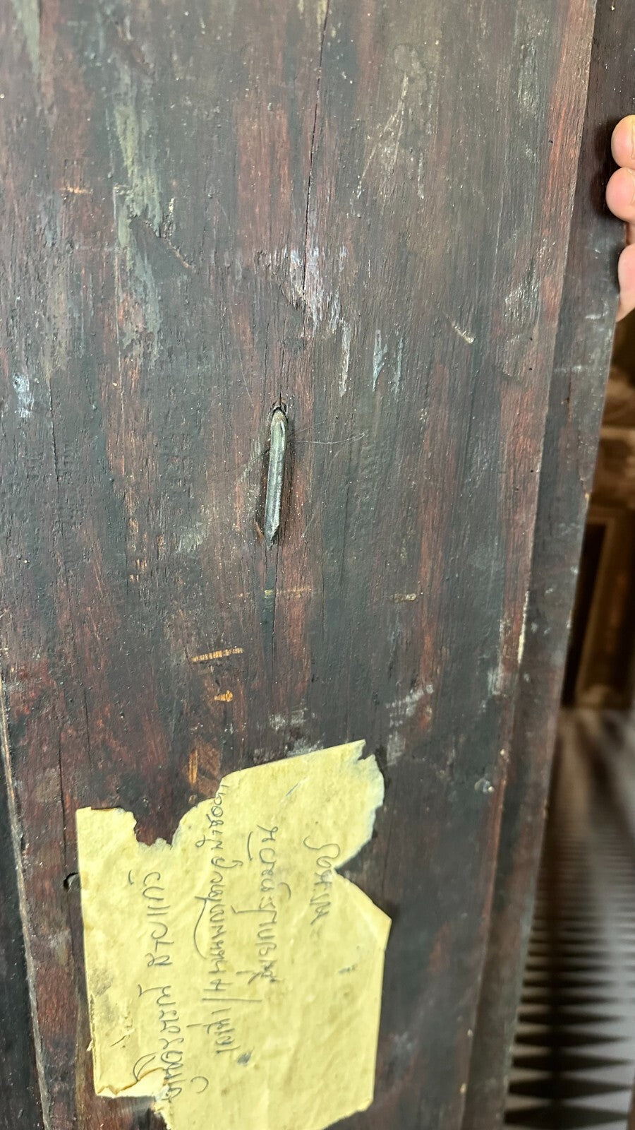 Paar antike Wand Elemente Tür Rahmen Thailand um 1900 Figuren Skulpturen 252cm
