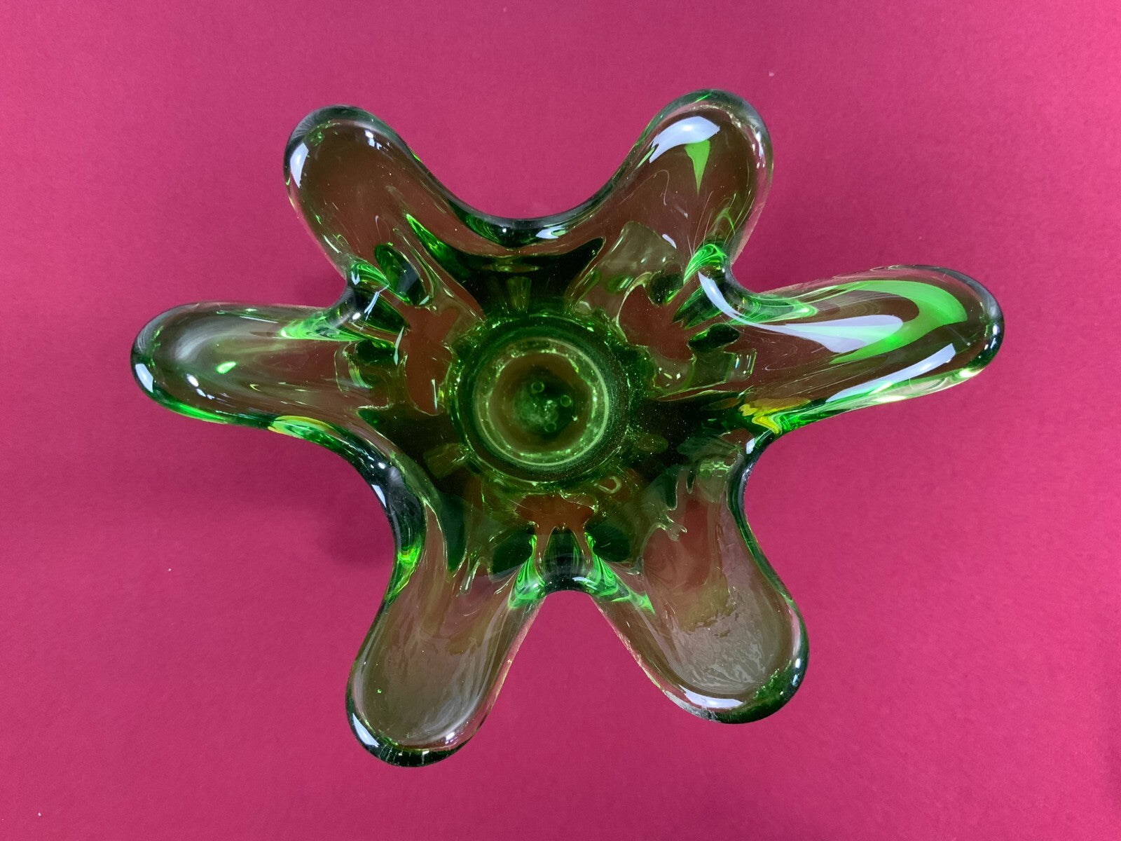 Grosse Prunkvase Vase aus Glas Handarbeit Künstlerglas 3,5kg 36cm Wohl Murano