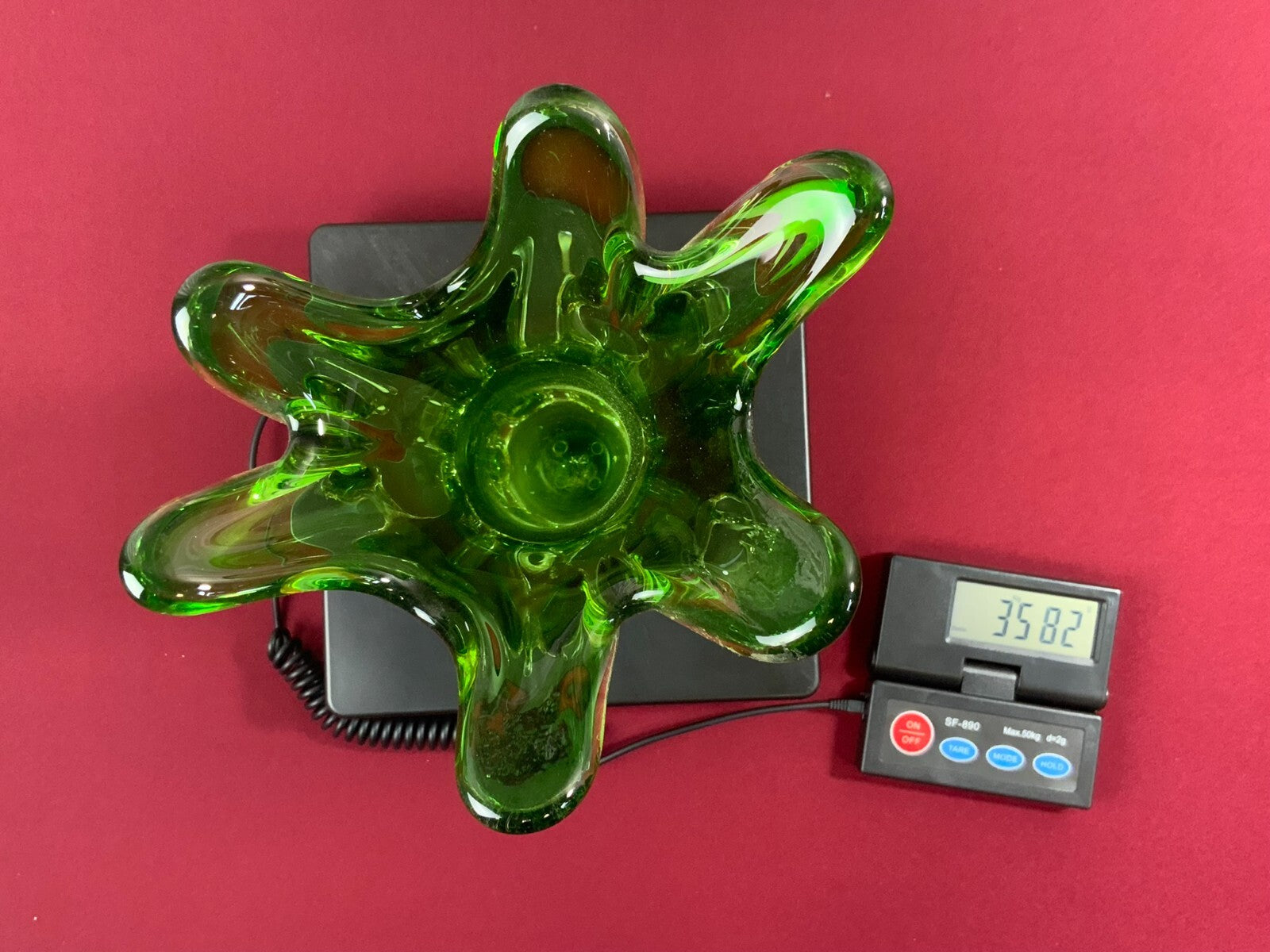 Grosse Prunkvase Vase aus Glas Handarbeit Künstlerglas 3,5kg 36cm Wohl Murano