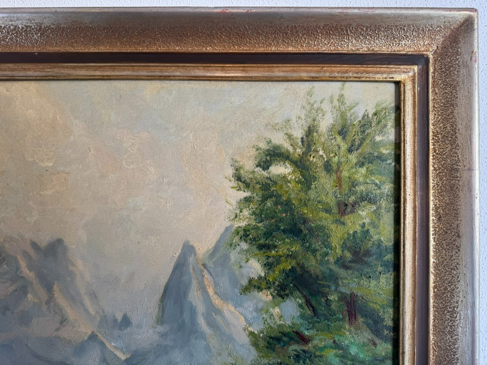 Ölgemälde Garmisch mit Alpspitz und Waxenstein Landschaft signiert A. Dietz