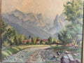 ÖLGEMÄLDE GARMISCH MIT ALPSPITZ UND WAXENSTEIN LANDSCHAFT SIGNIERT A. DIETZ
