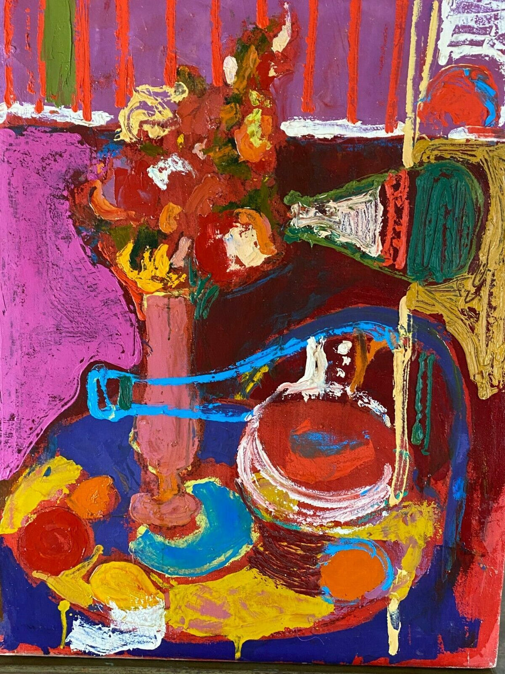 Acryl Gemälde Stilleben mit Blumen unsigniert Modernes Acrylgemälde