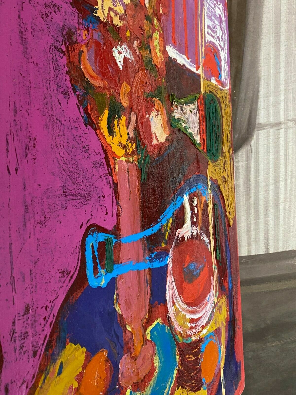 Acryl Gemälde Stilleben mit Blumen unsigniert Modernes Acrylgemälde