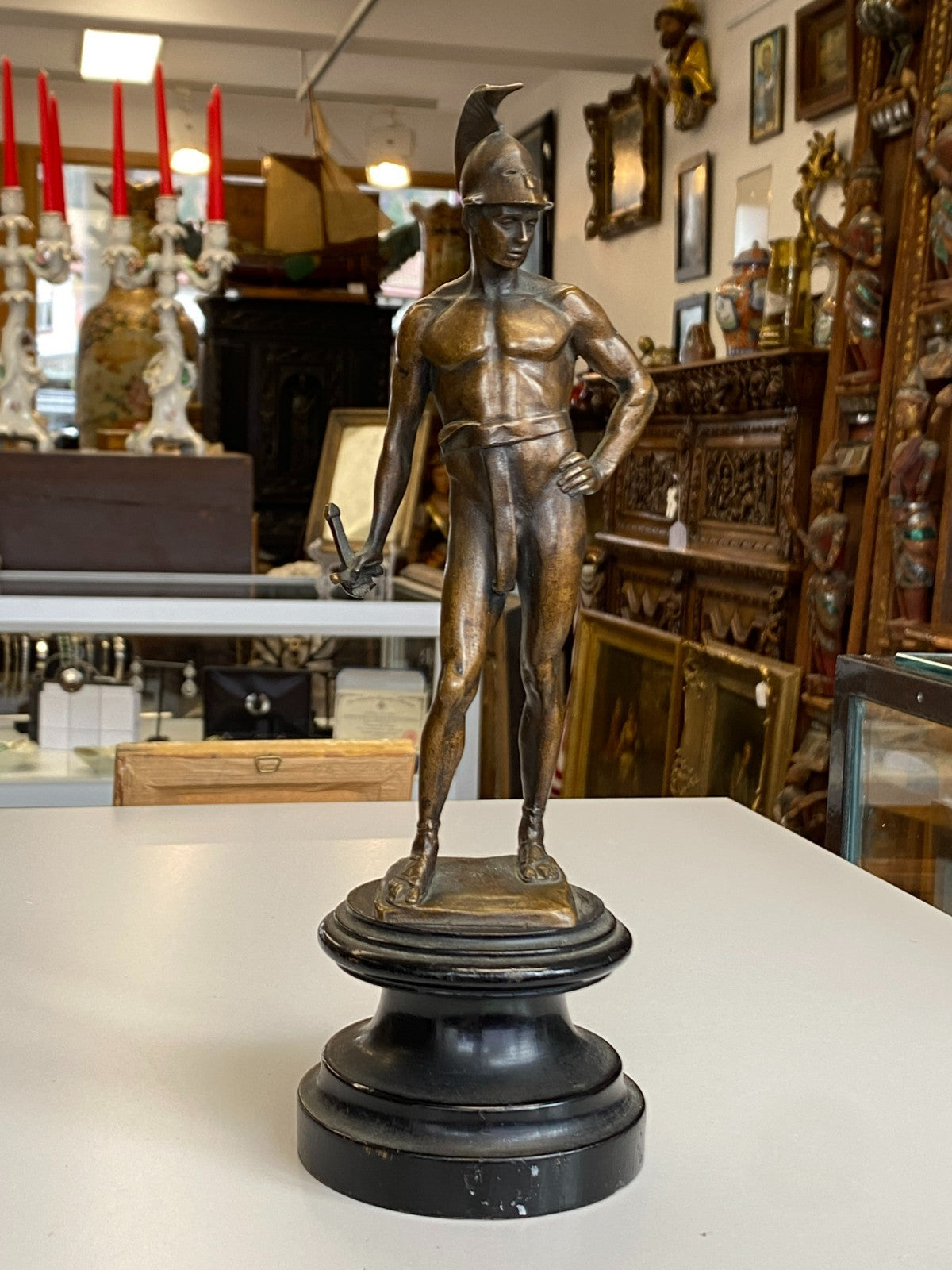 Victor Heinrich Seifert (1870-1953) Bronze Skulptur Kämpfer Gladiator