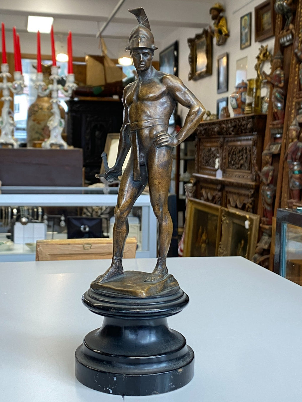 Victor Heinrich SEIFERT (1870-1953) BRONZE SKULPTUR KÄMPFER GLADIATOR