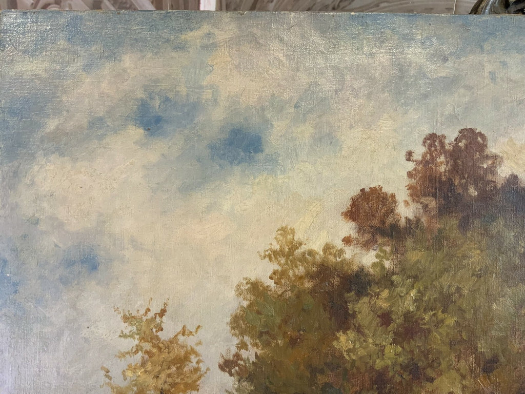 Ölgemälde Landschaft mit Vieh und Person Gemälde von J Ringsten gross 125x74,5cm