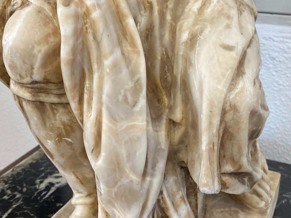 Grosse Alabaster Skulptur der Gehörnte Moses nach Michelangelo Frankreich 19 tes