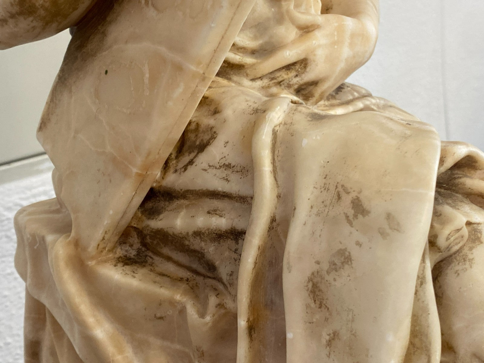 Grosse Alabaster Skulptur der Gehörnte Moses nach Michelangelo Frankreich 19 tes