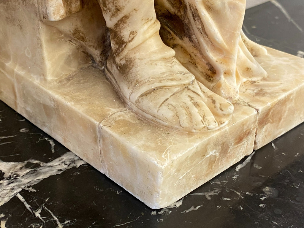 Grosse Alabaster Skulptur der Gehörnte Moses nach Michelangelo Frankreich 19 tes