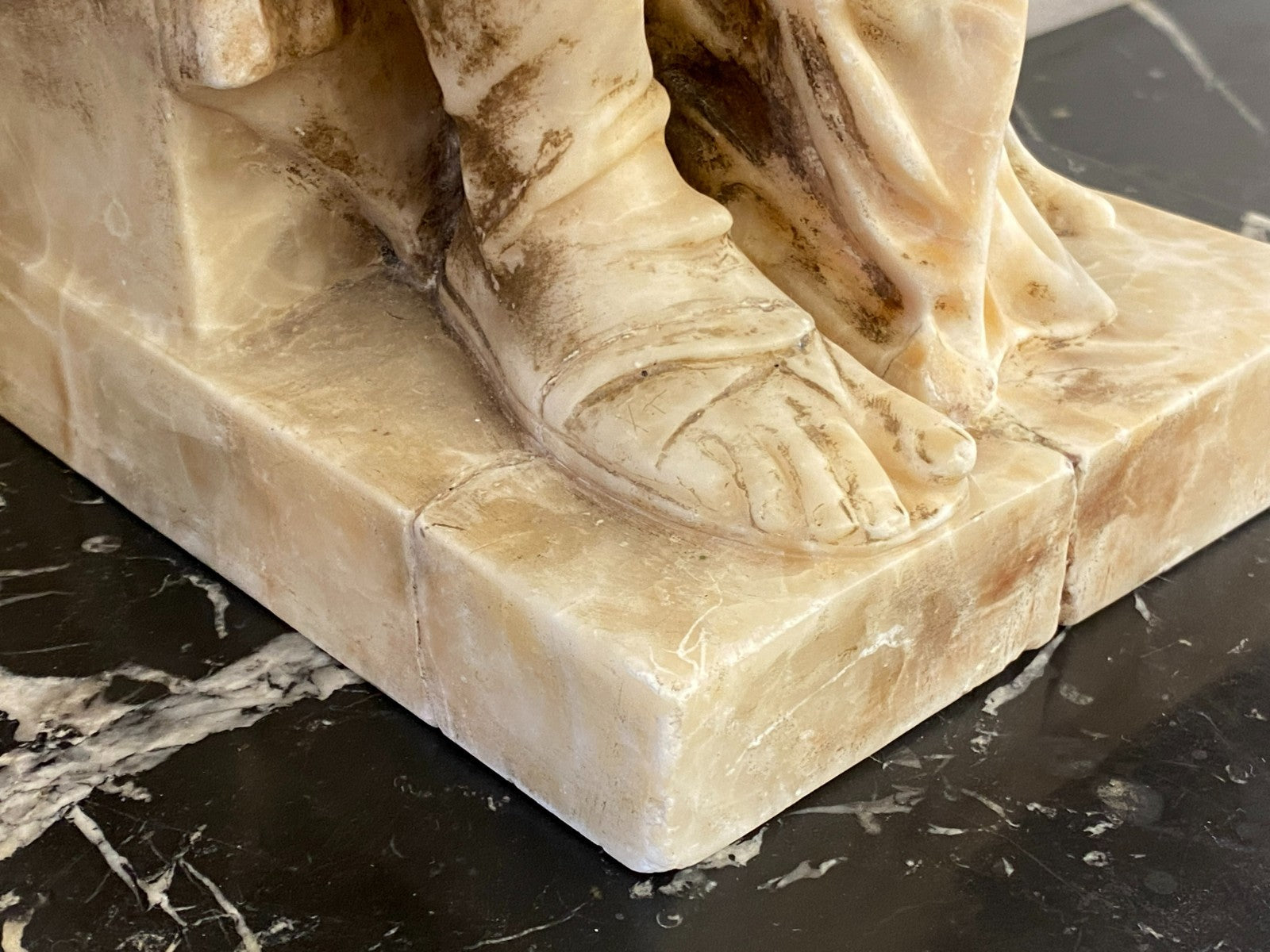 Grosse Alabaster Skulptur der Gehörnte Moses nach Michelangelo Frankreich 19 tes