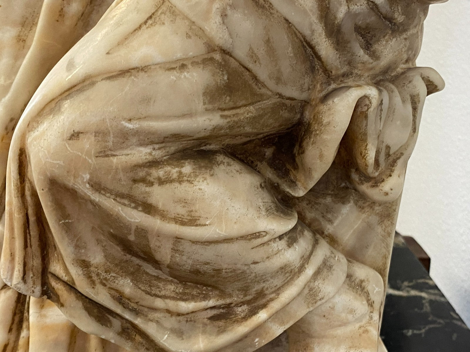 Grosse Alabaster Skulptur der Gehörnte Moses nach Michelangelo Frankreich 19 tes