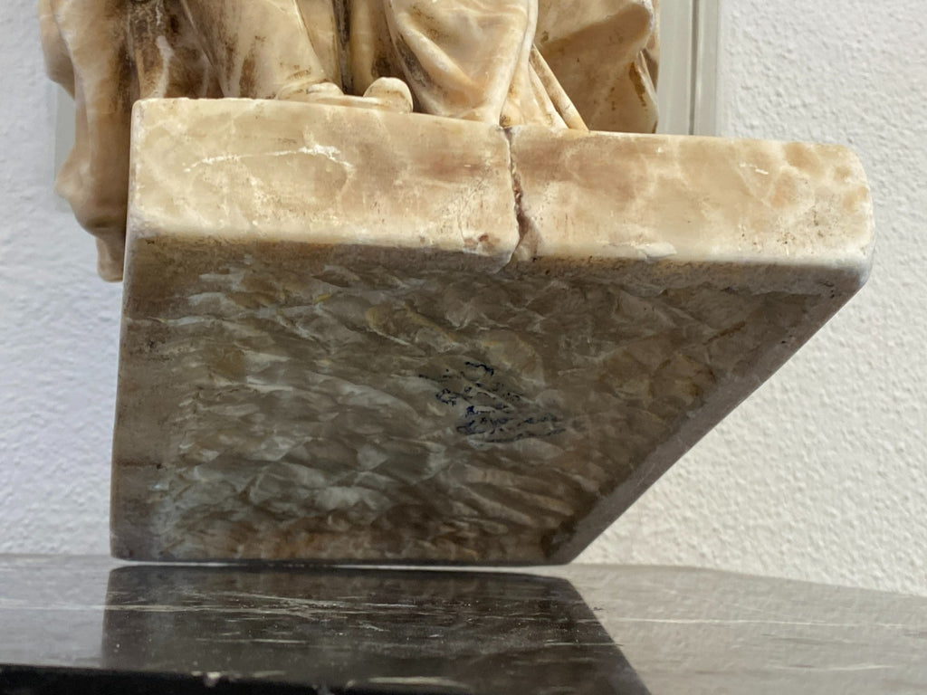 Grosse Alabaster Skulptur der Gehörnte Moses nach Michelangelo Frankreich 19 tes
