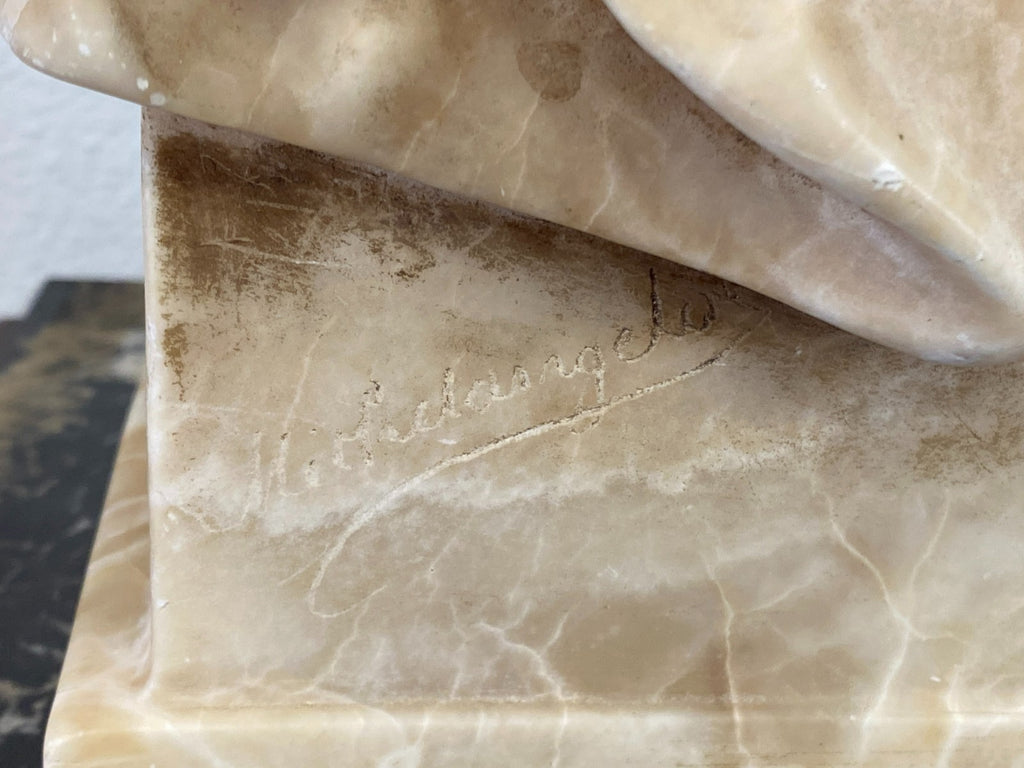 Grosse Alabaster Skulptur der Gehörnte Moses nach Michelangelo Frankreich 19 tes