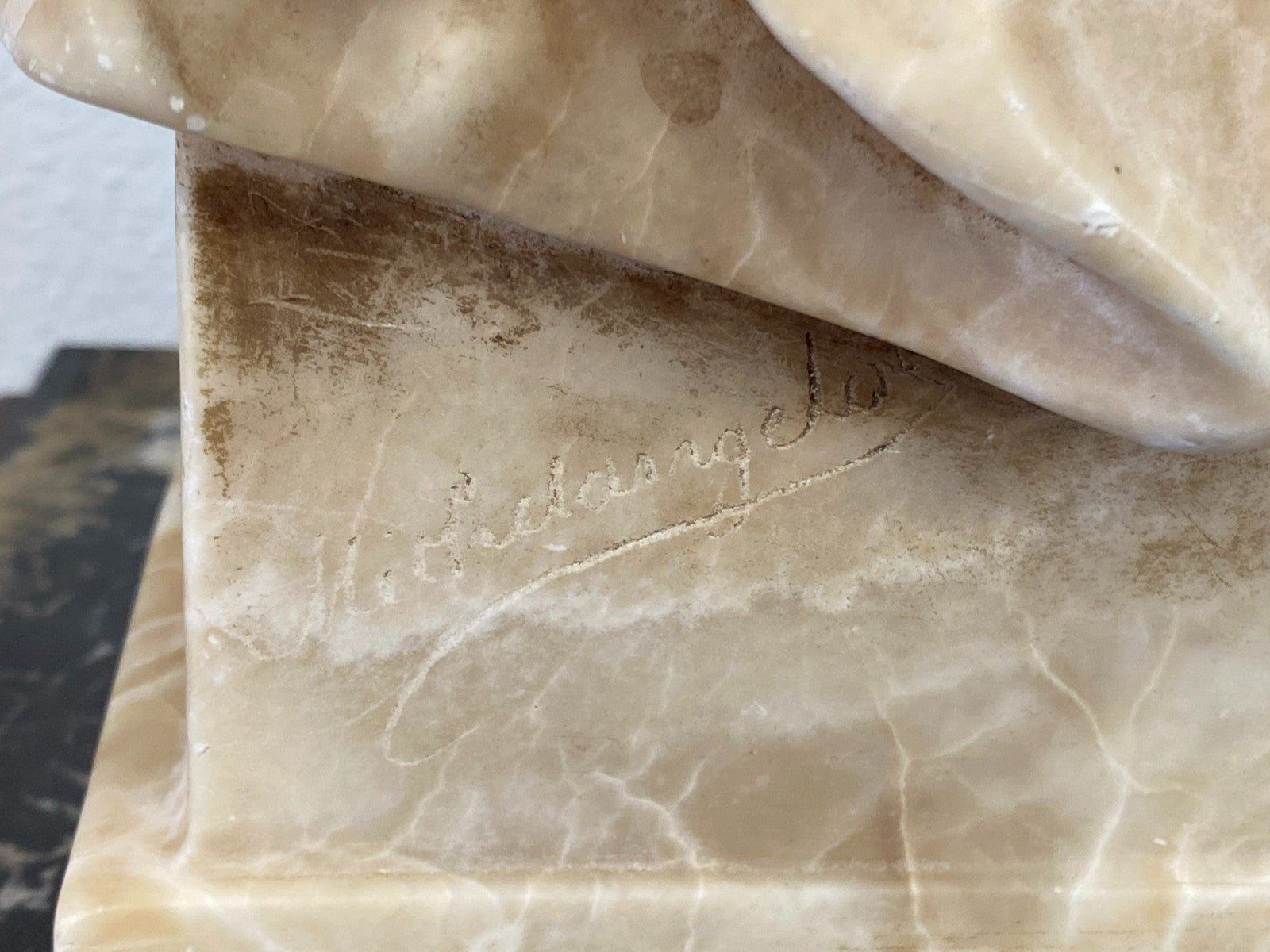 Grosse Alabaster Skulptur der Gehörnte Moses nach Michelangelo Frankreich 19 tes