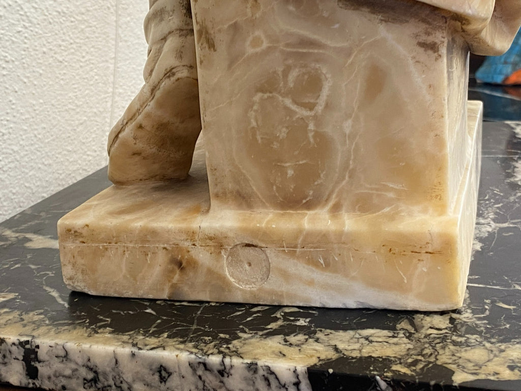 Grosse Alabaster Skulptur der Gehörnte Moses nach Michelangelo Frankreich 19 tes