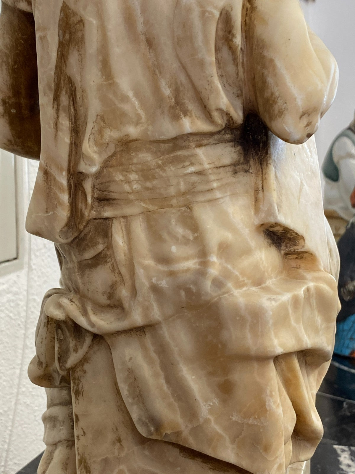 Grosse Alabaster Skulptur der Gehörnte Moses nach Michelangelo Frankreich 19 tes