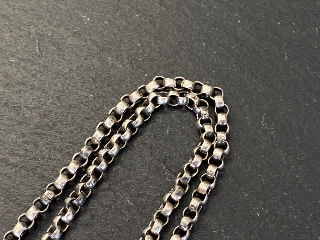 Alte Erbsenkette Kette Halskette Silber 950 mit Monogramm Anhänger