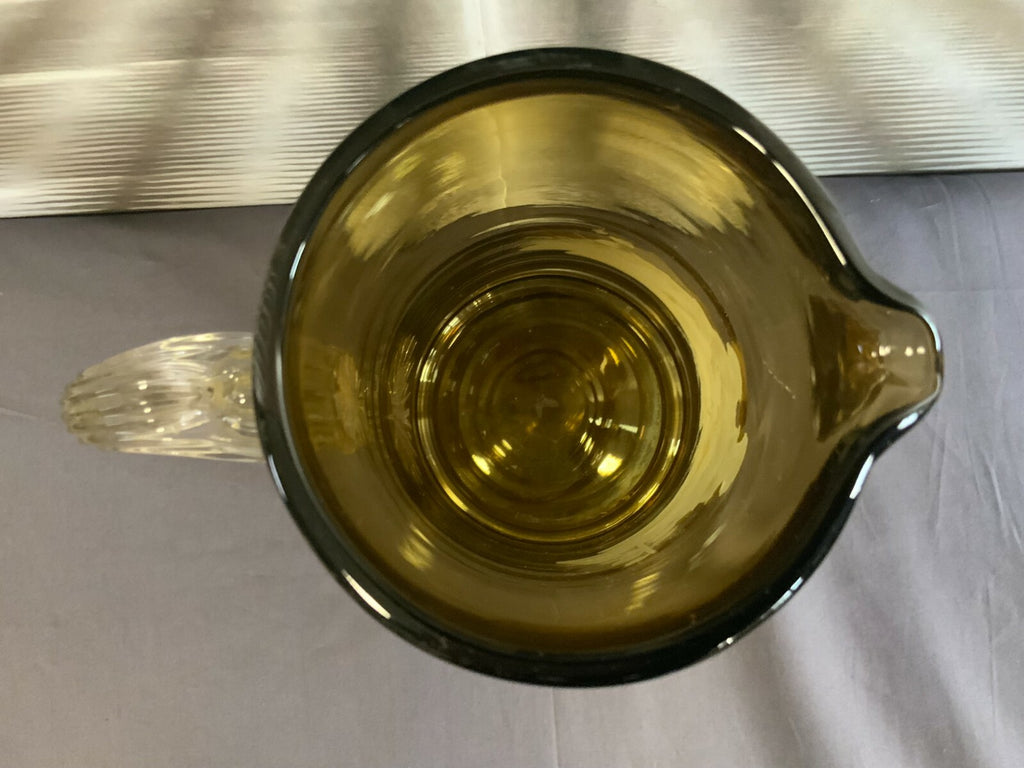 Kanne Romantische Szenerie gross antik Kanne aus Glas mit Dekor Kinder auf Wiese