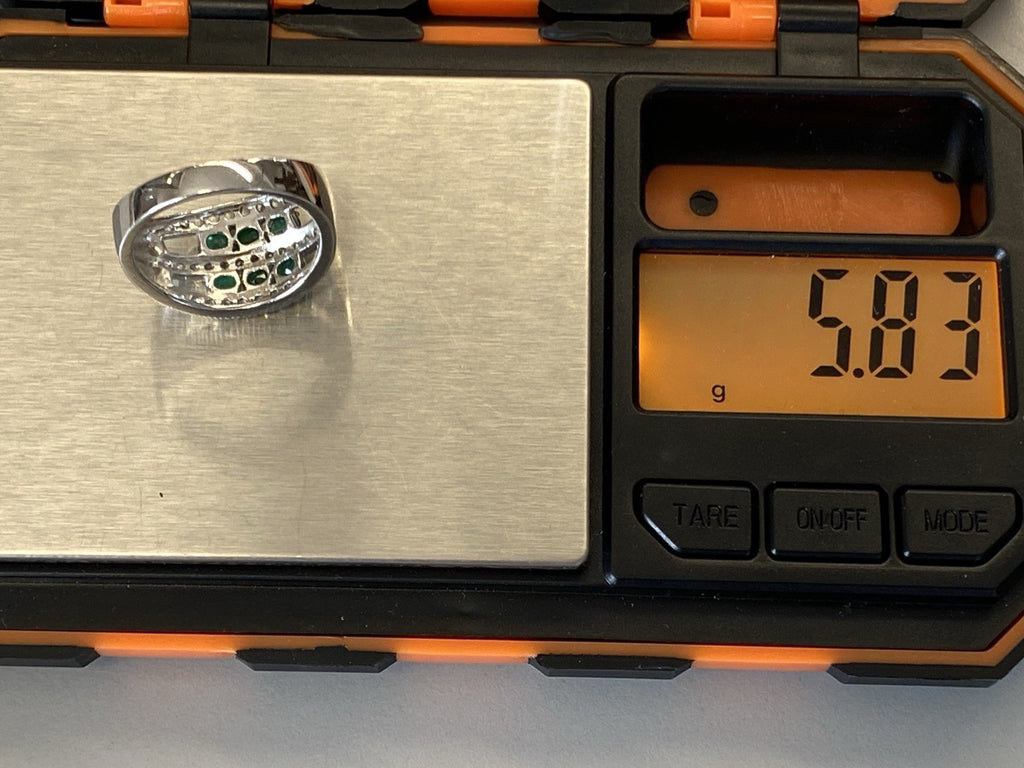 Ring 925 Sterling Silber Smaragd Smaragde Spinell oder Bergkristall Grösse 62