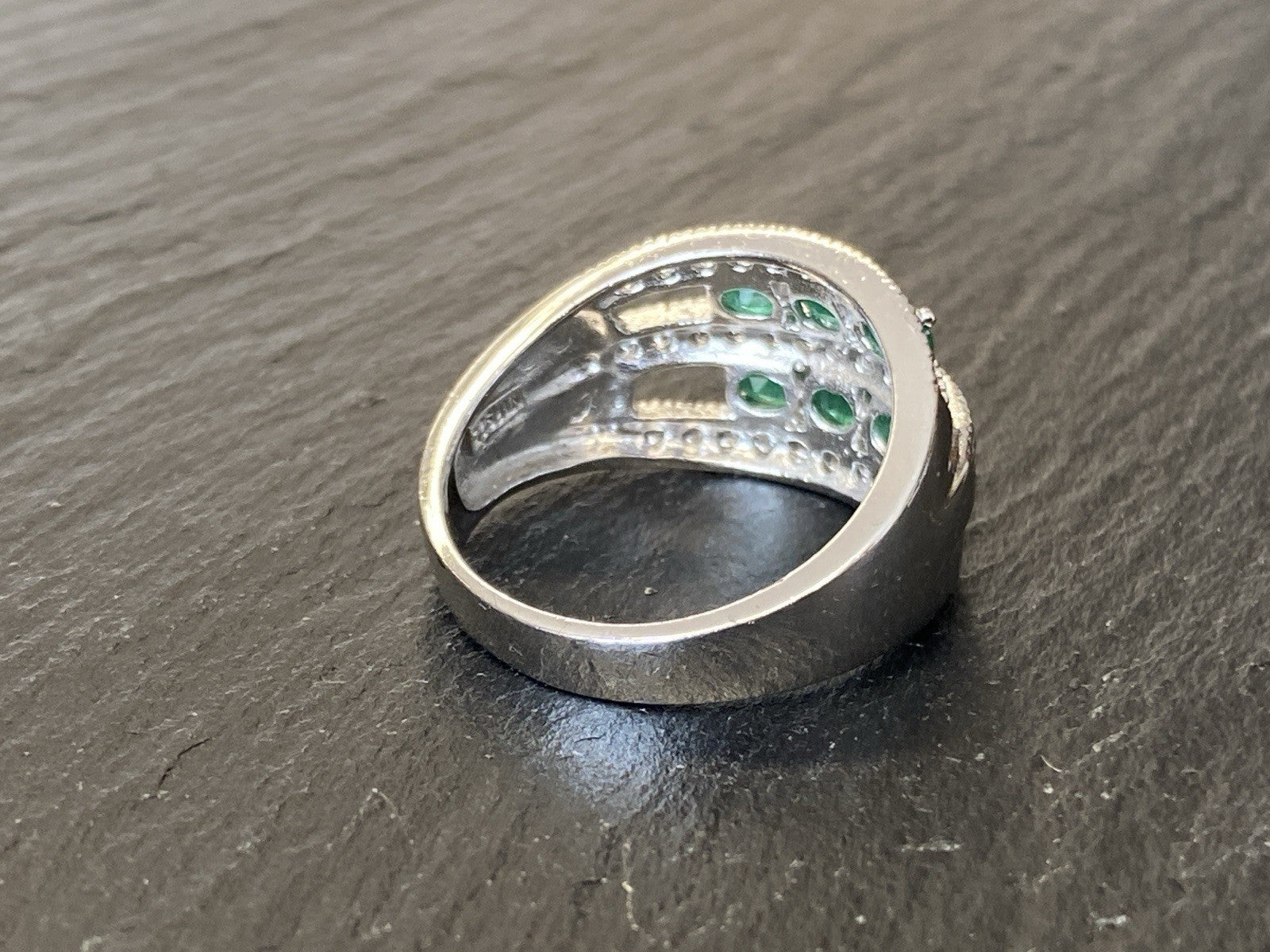Ring 925 Sterling Silber Smaragd Smaragde Spinell oder Bergkristall Grösse 62