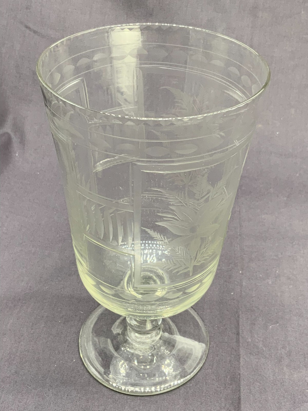 ANTIKES PRUNKGLAS GLAS VASE 20cm HOCH FEINES SCHLEIFDEKOR