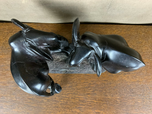 Afrika Skulptur Elefanten aus Ebenholz sehr schöner Zustand