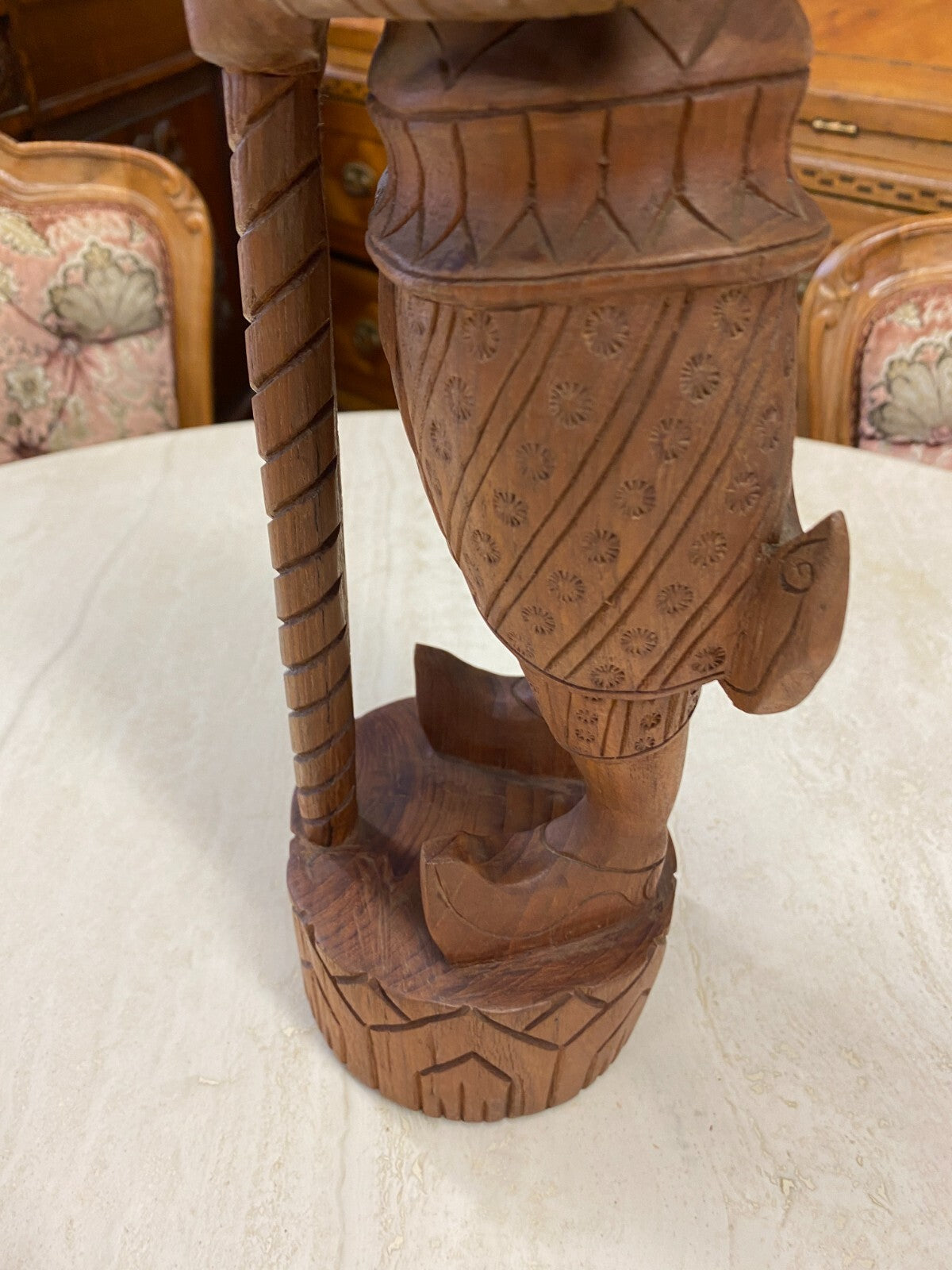 Thailand Skulptur aus Holz stehender Krieger 50cm hoch