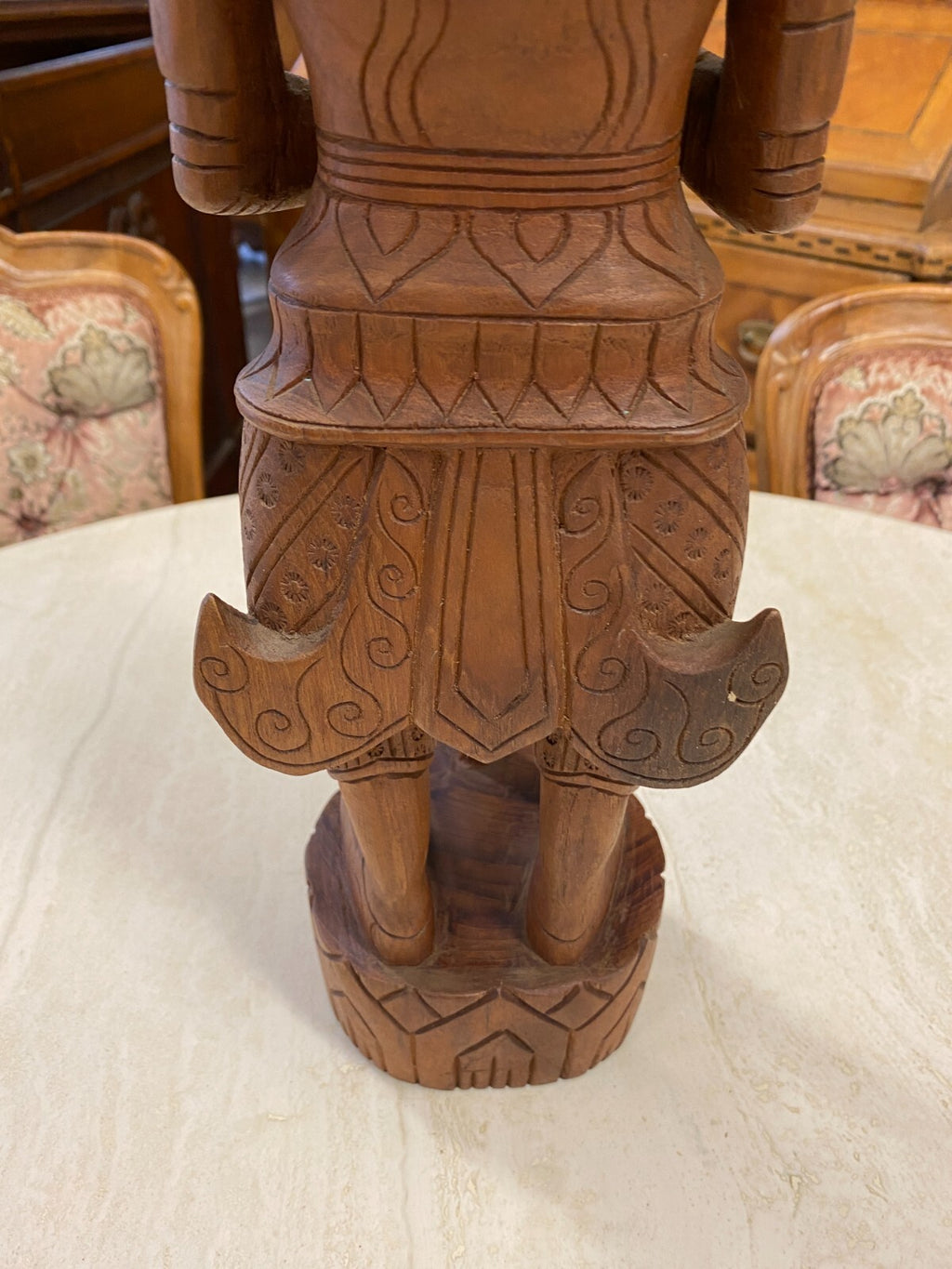 Thailand Skulptur aus Holz stehender Krieger 50cm hoch