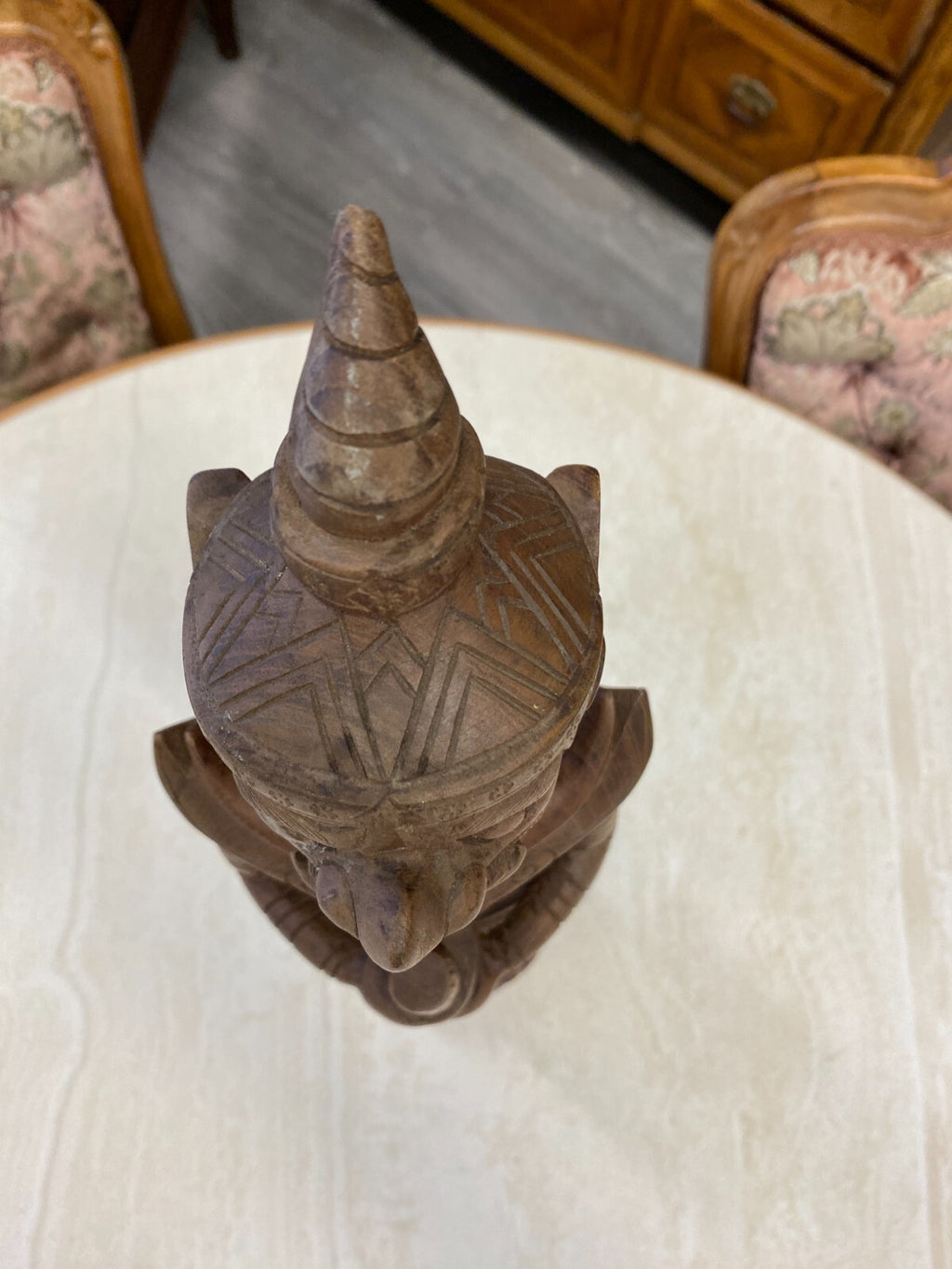 Thailand Skulptur aus Holz stehender Krieger 50cm hoch