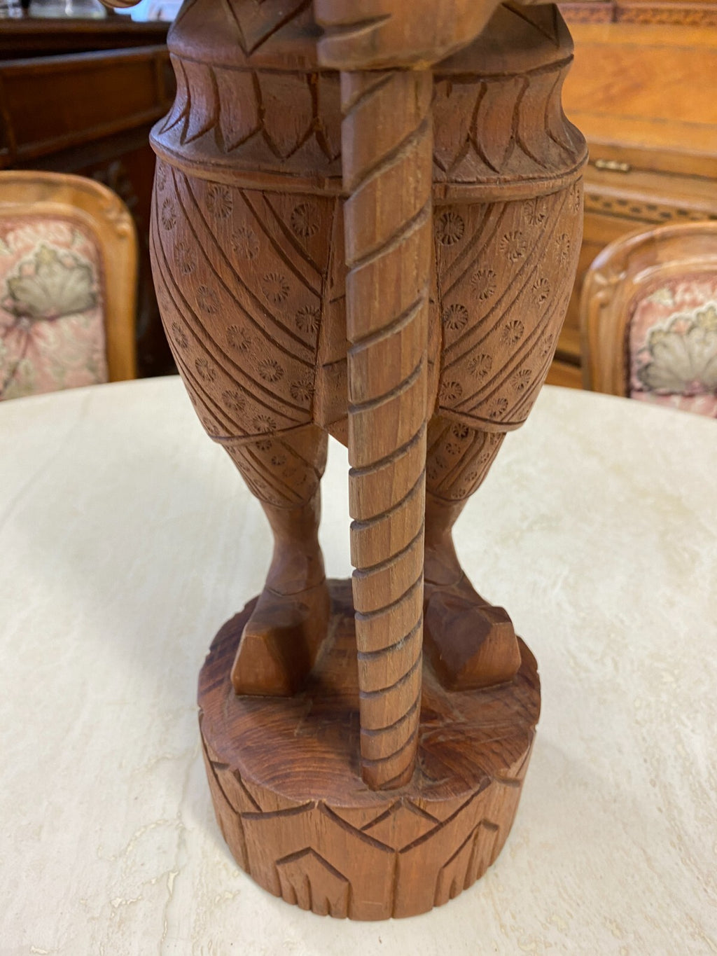 Thailand Skulptur aus Holz stehender Krieger 50cm hoch