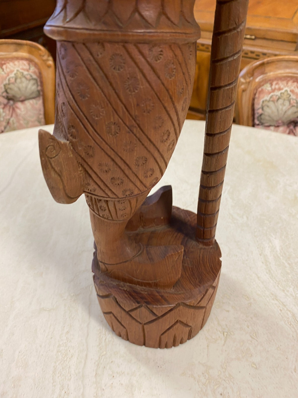 Thailand Skulptur aus Holz stehender Krieger 50cm hoch