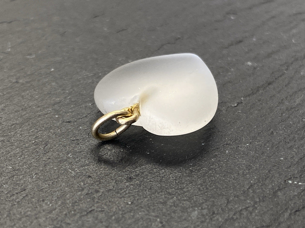 Anhänger Herz aus Bergkristall mit 14K 585 Gold Gelbgold Fassung