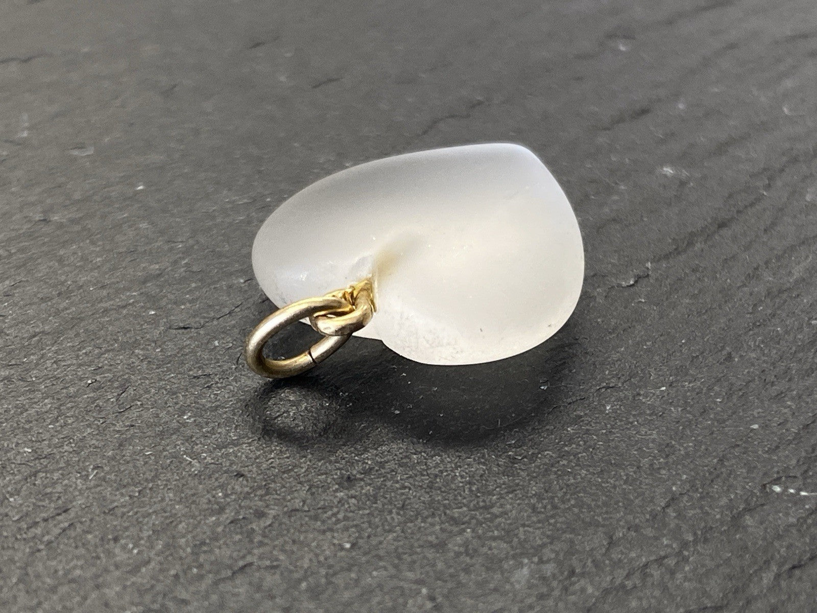 Anhänger Herz aus Bergkristall mit 14K 585 Gold Gelbgold Fassung
