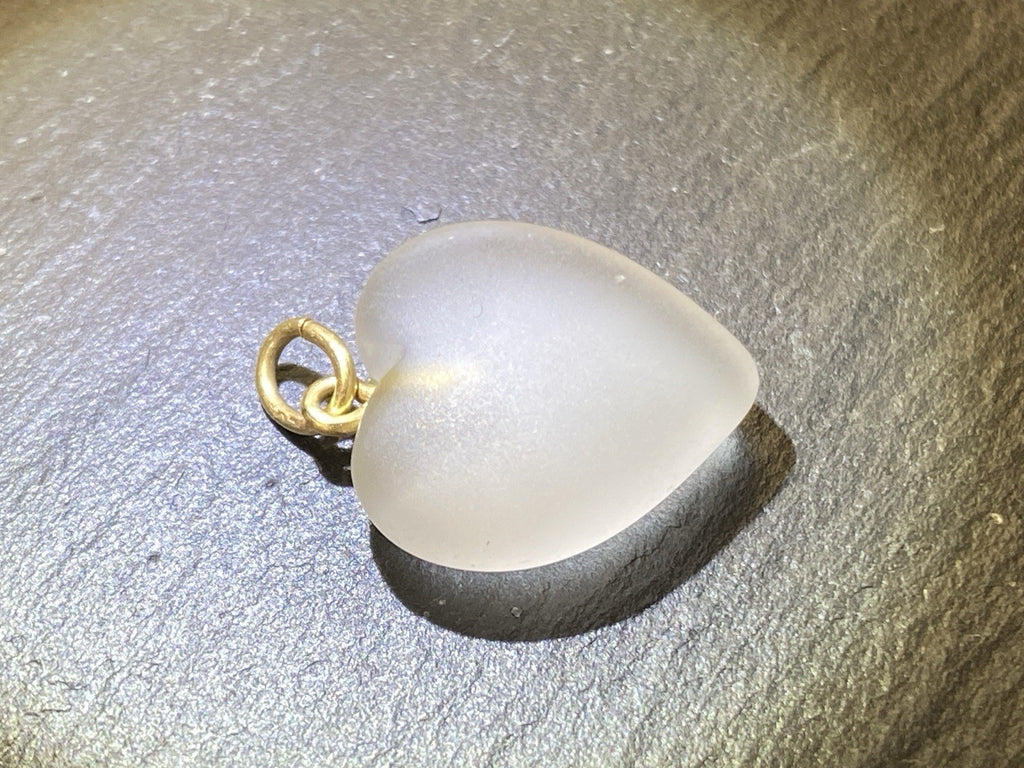 Anhänger Herz aus Bergkristall mit 14K 585 Gold Gelbgold Fassung