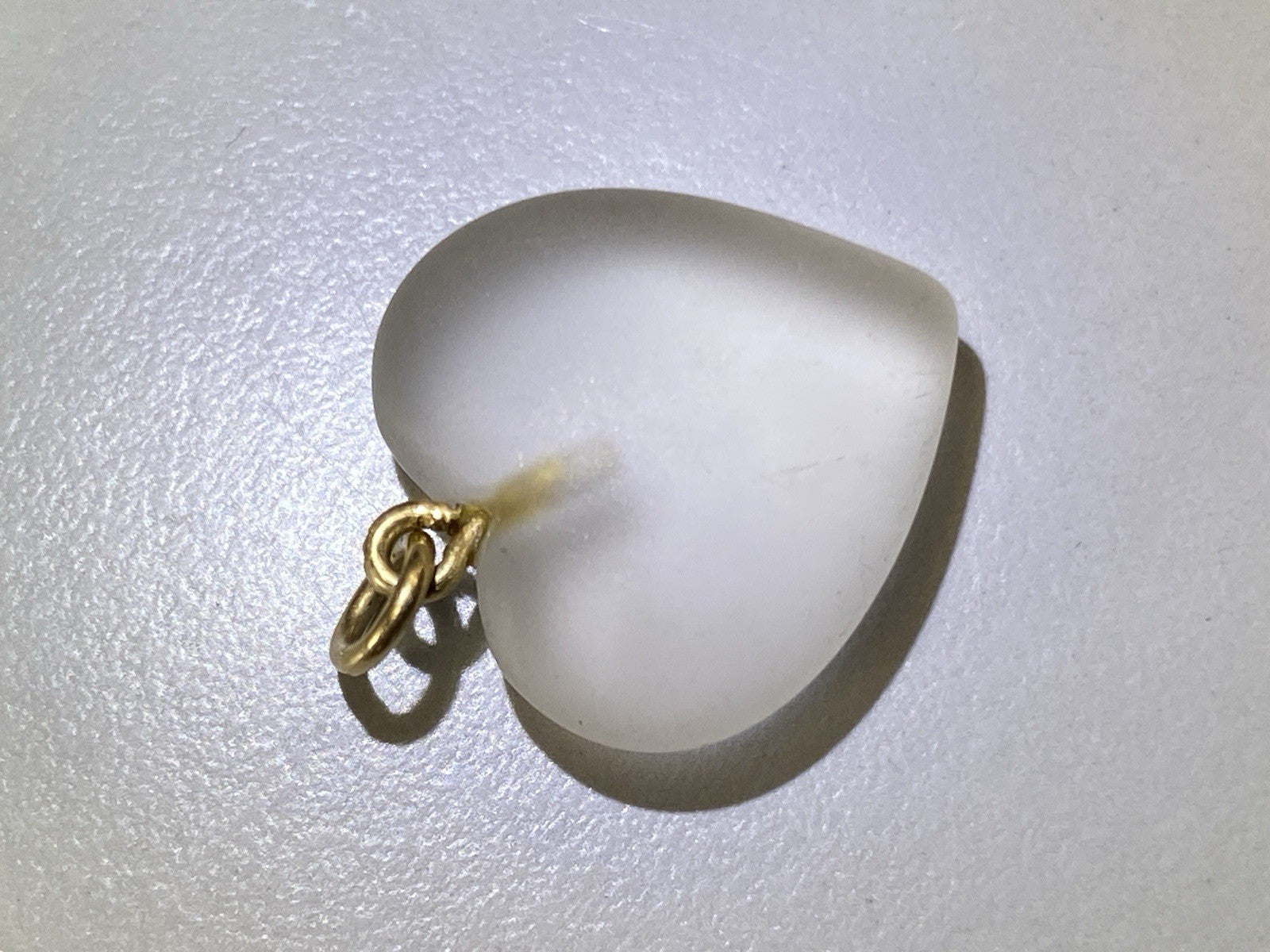 Anhänger Herz aus Bergkristall mit 14K 585 Gold Gelbgold Fassung