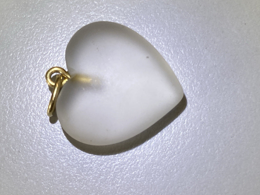 Anhänger Herz aus Bergkristall mit 14K 585 Gold Gelbgold Fassung